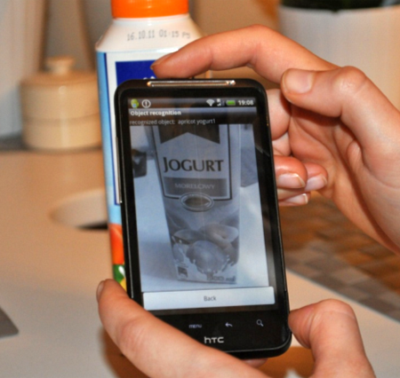 Object recognition application runs on a HTC Smartphone.