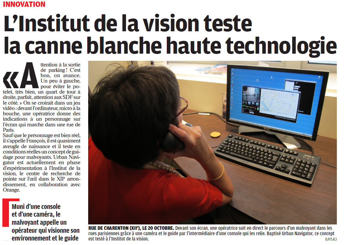 L’Institutde lavisionteste la canne blanche haute technologie